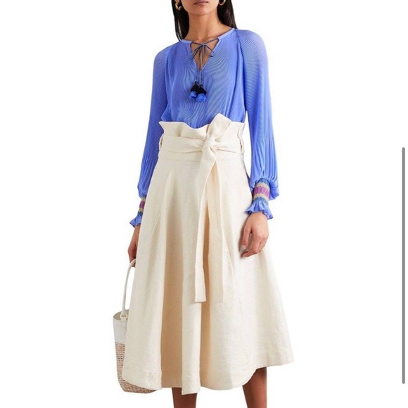 DEREK LAM 10 CROSBY Helena Puff-Sleeve Pleated Blouse - Picture 2 of 11